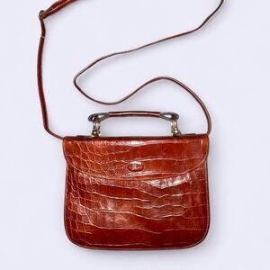 Brown vintage 70s 80s secretary bag